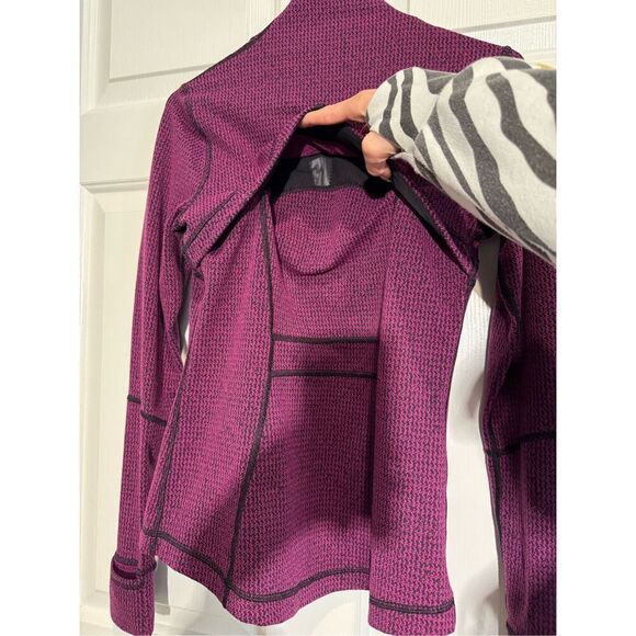 Lululemon Define Teeny Tooth Deep Fuchsia Black Lightweight Knitted Jacket Women - Picture 16 of 16